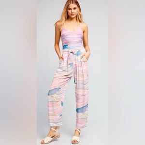 NWT Mara Hoffman Watercolor Waves Top & coordinating pant set.